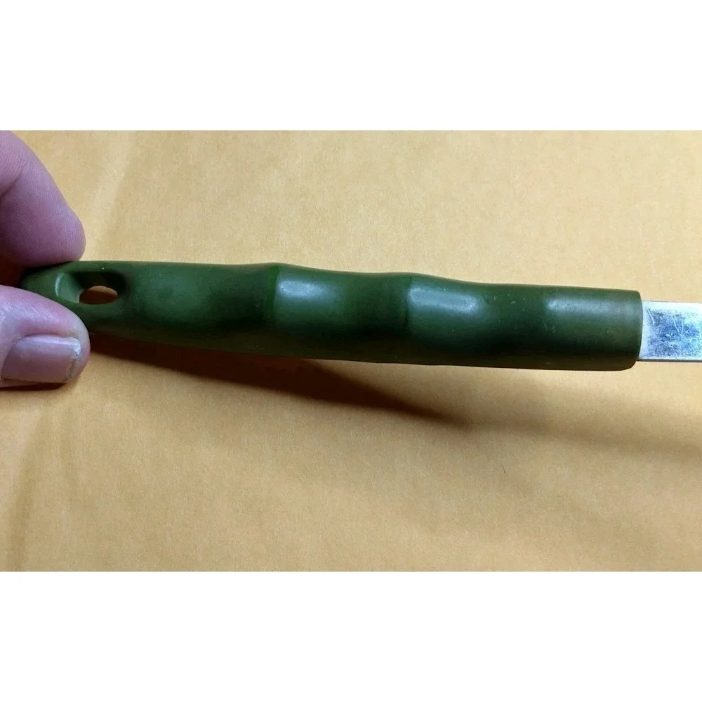 Vintage Torgau Stainless Steel Ladle Green Handle | Mid Century Modern Japan